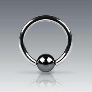 BCR Piercing Klemmring mit Hematite Kugel