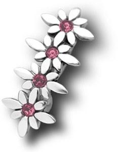 Bauchnabelpiercing Blumen Schild Kristall Steine Rosa Motiv oben