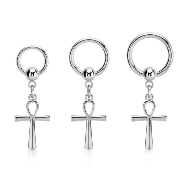 Brustpiercing Nipple Piercing Ring Chirurgenstahl mit Motivanhänger Ankh-Kreuz