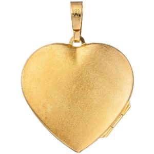 Medaillon Herz für 2 Fotos 925 Silber gold vergoldet Anhänger zum Öffnen CJ