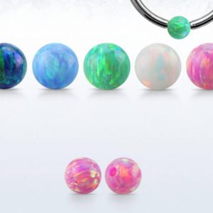 Opalkugel Klemmkugel synthetischer Opal für BCR Klemmring
