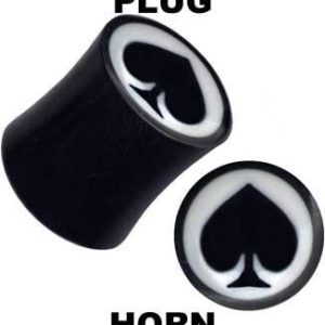 Plug Ohr Piercing Pik As Zeichen aus Büffelhorn Organic schwarz