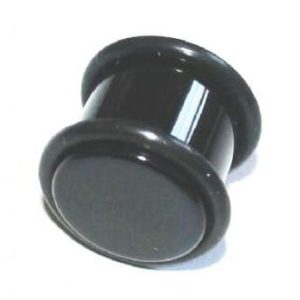 Plug Ohr Piercing Schwarz mit Gummiringen 2mm bis 25mm Stahl