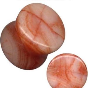 Plug Ohr Piercing aus Achat Pink Naturstein
