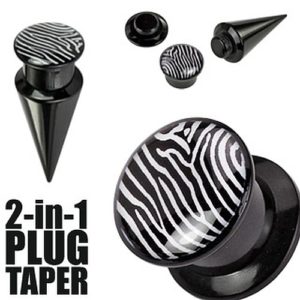 Plug/Taper 2-in-1 wechselbar mit Zebra Motive