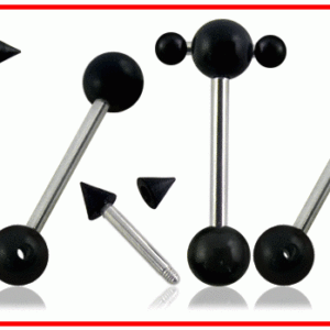 Zungenpiercing Barbell Spinner UV Kugeln oder Spitzen Stahl Hantel