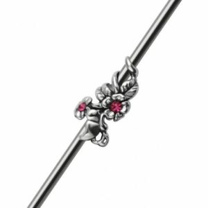 Industrial Piercing Blume Pink Stahl Barbell Ohr Schmuck