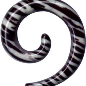 Piercing Expander Acryl Dehnungssichel Zebra schwarz/weiss Claw