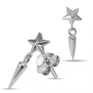 Ohrstecker aus Silber mit Motiv Stern mit Anhänger