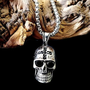 60cm Edelstahl Halskette mit Totenkopf
