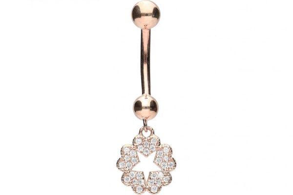 Bauchnabelpiercing 18karat Gold Roségold Herzen und Stern