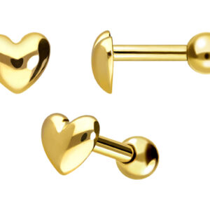 18 Karat Gold Ohrpiercing HERZ