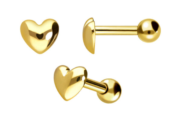 18 Karat Gold Ohrpiercing HERZ