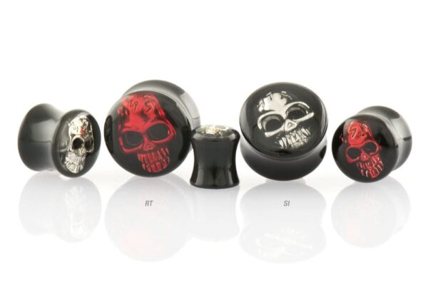 Acryl Double Flared Plug 3D TOTENKOPF ++SALE++