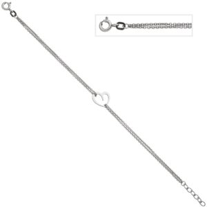 Armband Herz 925 Sterling Silber 19 cm Silberarmband Herzarmband CJ