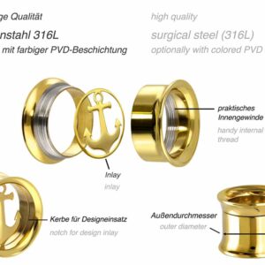 Chirurgenstahl BYO Double Flared Tunnel inkl. Einsatz ANKER ++SALE++