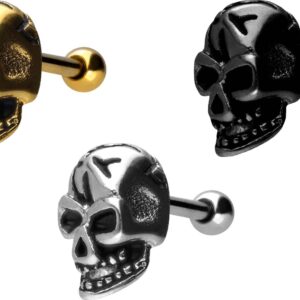 Chirurgenstahl Ohrpiercing TOTENKOPF ++SALE++