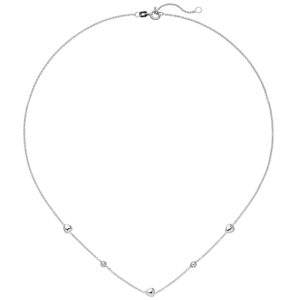 Collier Herz Kugel 925 Sterling Silber 45 cm Silberkette Federring CJ