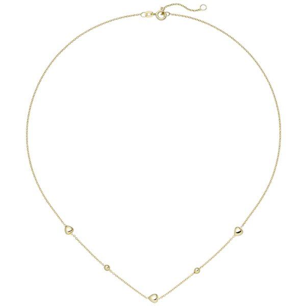 Collier Herz Kugel 925 Sterling Silber gold vergoldet 45 cm Silberkette Federrin CJ