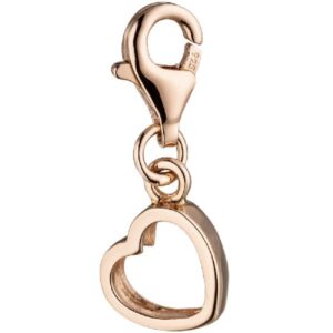 Einhänger Charm Herz 925 Sterling Silber rotgold vergoldet Herzcharm CJ