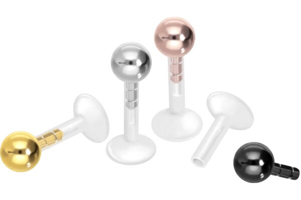 PMFK Labret mit Plug-in System + CHIRURGENSTAHL-KUGEL