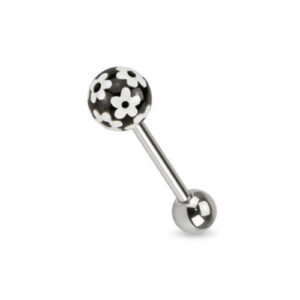 Zungenpiercing Barbell Blumen Kugel Flower C316L