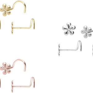 14/18 Karat Gold Nasenstecker Spirale BLUME