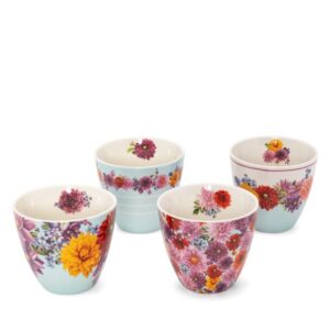 4er Set Kaffeebecher Blumen