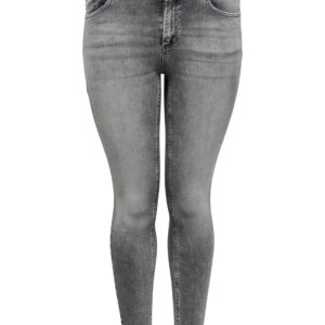 Carmakoma by Only Damen Jeans CARWILLY LIFE REG SK ANK - Skinny Fit - Grau - Grey Denim - Plus Size
