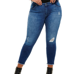 Carmakoma by Only Damen Jeans CARWILLY REG SKINNY ANK JEANS - Skinny Fit - Blau - Medium Blue - in großen Größen