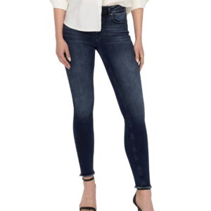 Only Damen Jeans ONLBLUSH LIFE MID SK ANK RAW REA409 - Skinny Fit - Blau -Blue Black