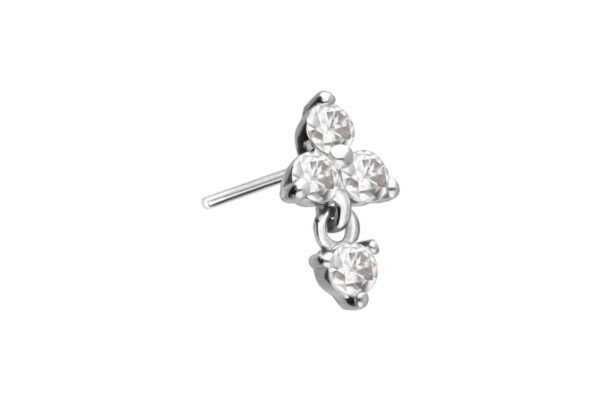 14 Karat Gold Aufsatz mit Titan Push Pin MOISSANIT-BLUME + MOISSANIT
