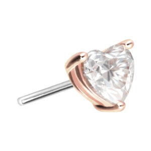 14 Karat Gold Aufsatz mit Titan Push Pin MOISSANIT-HERZ