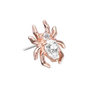 14 Karat Gold Aufsatz mit Titan Push Pin MOISSANIT-SPINNE