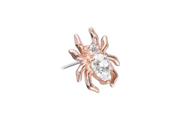 14 Karat Gold Aufsatz mit Titan Push Pin MOISSANIT-SPINNE
