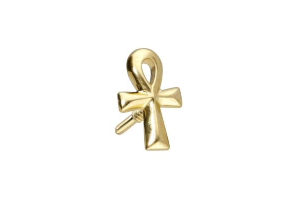 14 Karat Gold Schraubaufsatz mit Außengewinde ÄGYPTISCHES KREUZ