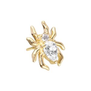 14 Karat Gold Schraubaufsatz mit Außengewinde MOISSANIT-SPINNE