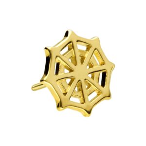 14 Karat Gold Schraubaufsatz mit Außengewinde SPINNENNETZ
