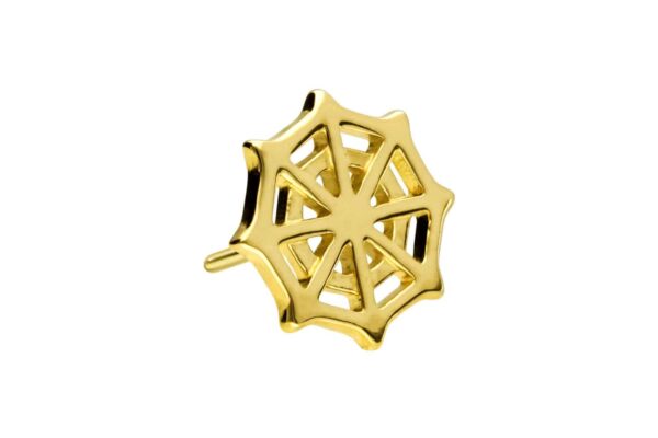 14 Karat Gold Schraubaufsatz mit Außengewinde SPINNENNETZ