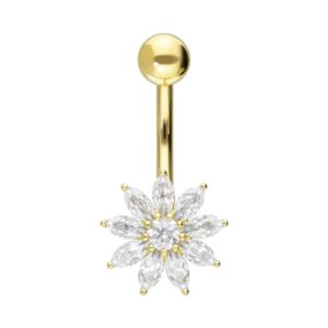 14/18 Karat Gold Bananabell MOISSANIT-BLUME