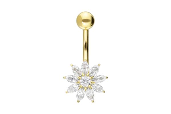 14/18 Karat Gold Bananabell MOISSANIT-BLUME