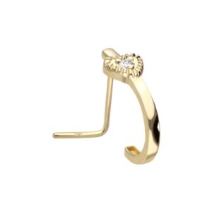 14/18 Karat Gold Nasenstecker MOISSANIT + HERZ