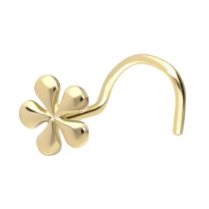 14/18 Karat Gold Nasenstecker Spirale BLUME