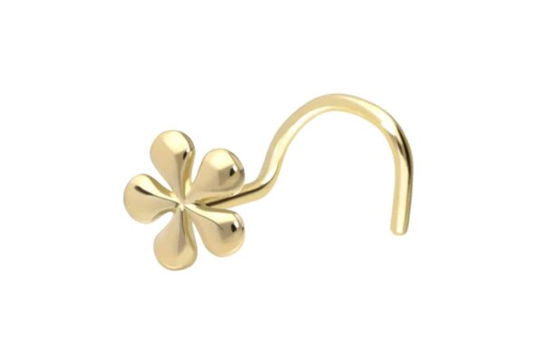 14/18 Karat Gold Nasenstecker Spirale BLUME