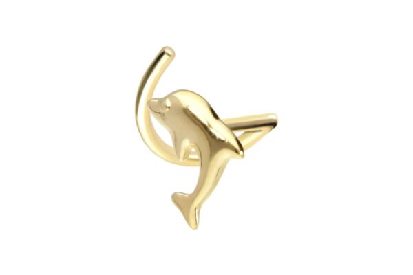 14/18 Karat Gold Nasenstecker Spirale DELFIN