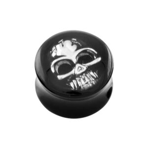 Acryl Double Flared Plug 3D TOTENKOPF ++SALE++