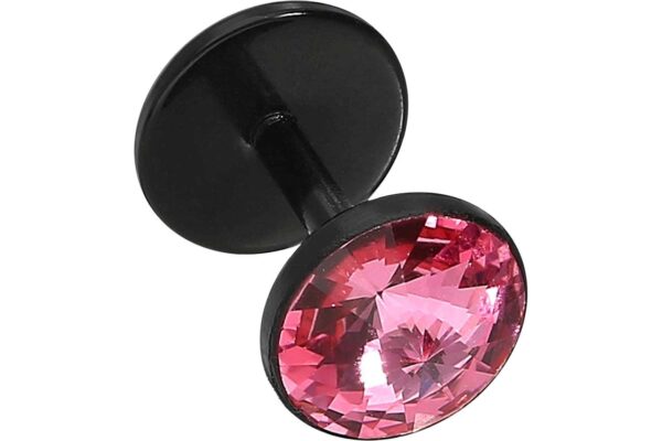 Acryl Fake Plug schwarz KRISTALL ++SALE++