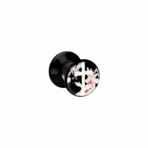 Acryl Plug KREUZ + BLÜTEN