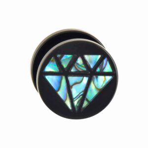 Acryl Plug mit Abalone-Muschel DIAMANT ++SALE++