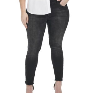 Carmakoma by Only Damen Jeans CARWILLY REG SKINNY ANK JEANS - Skinny Fit - Schwarz - Black - Plus Size